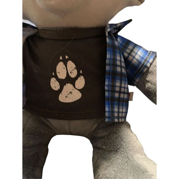 Build-A-Bear Workshop Kids Grey Blue Oliver Raccoon Plush Toy - Picture 2 of 9